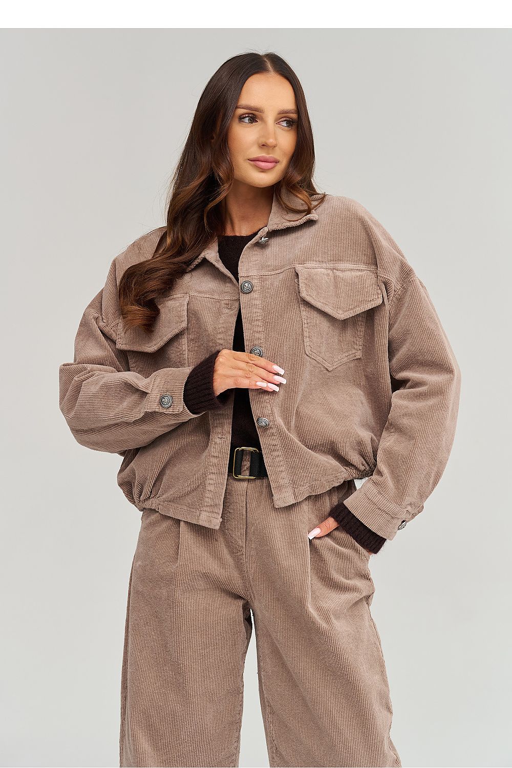 Cordjacke model 232012 Makadamia