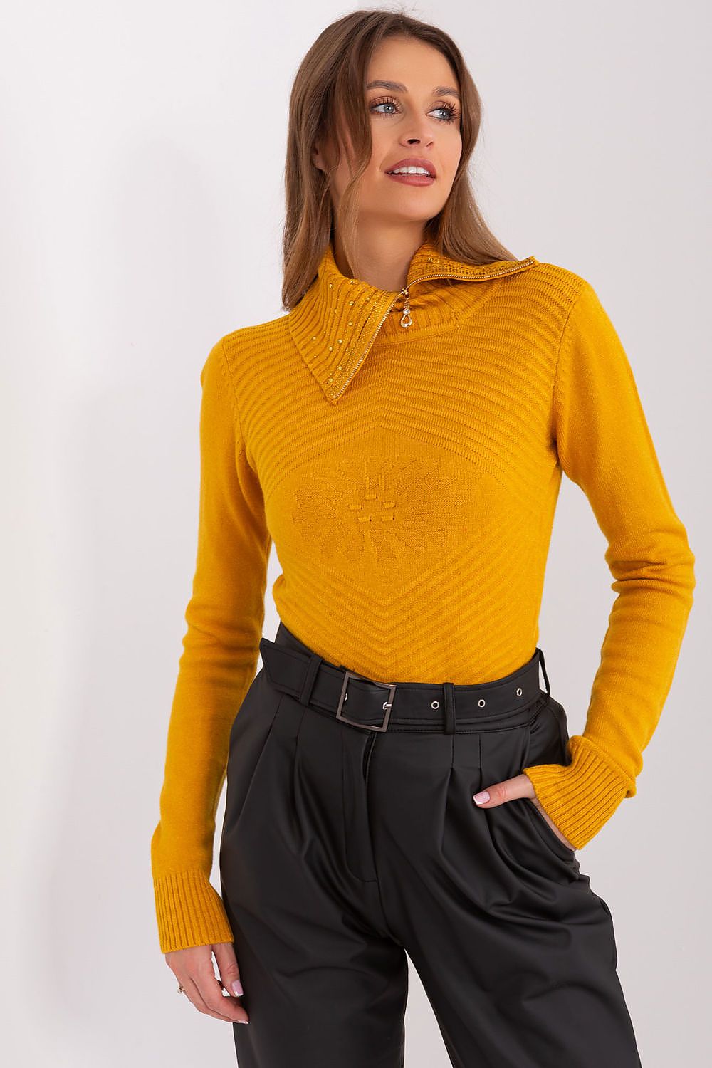 Rollkragenpullover Model 189683 Factory Price